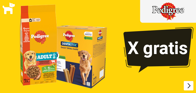 Pedigree afwijkende formaten met gratis stuks of kg op=op DOG